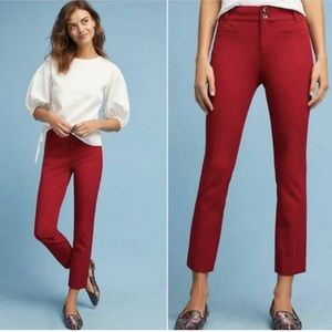 The essential slim by Anthropologie red cropped trousers pants